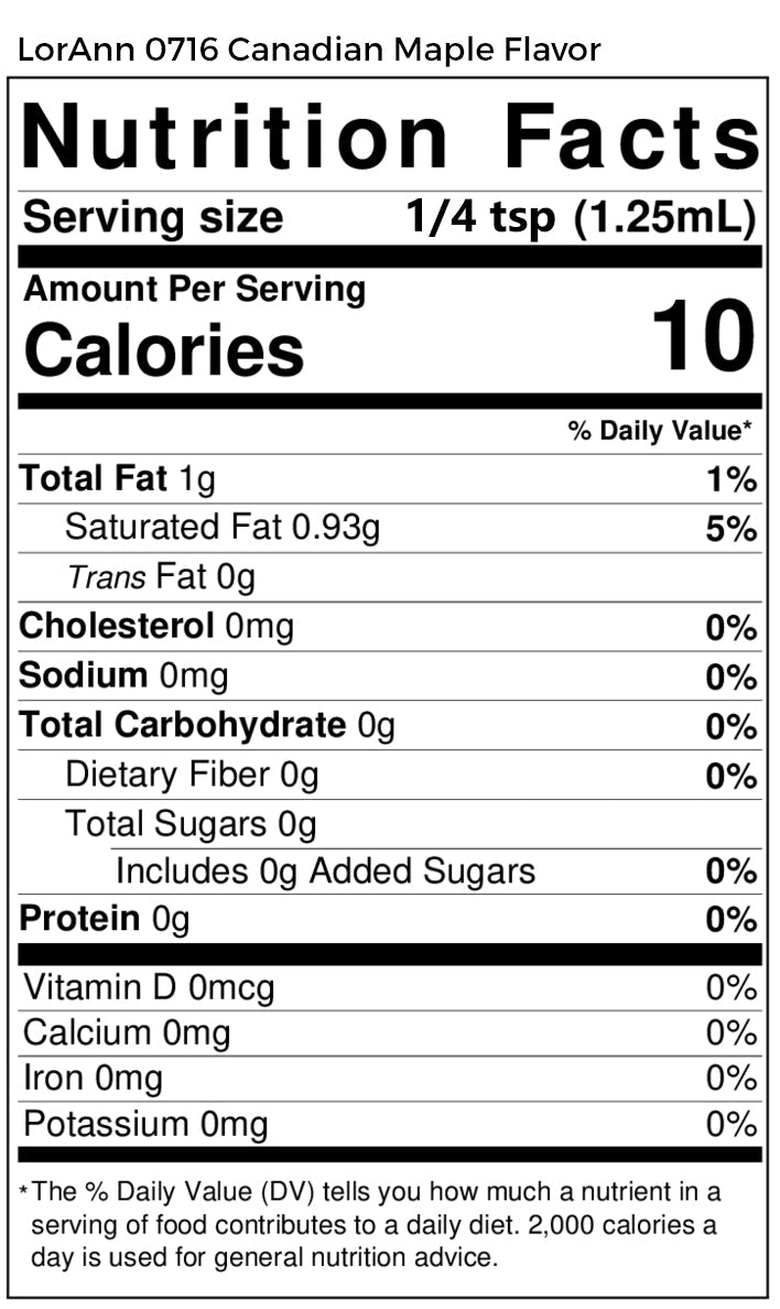 Canadian Maple Flavoring - Super Strength Flavor 1 oz., 16 oz., 1 Gallon, 5 Gallons