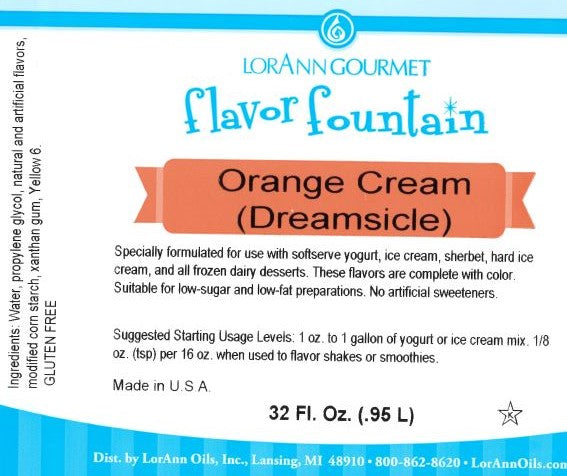 Orange Cream (also known as Dreamsicle or Creamsicle) Flavor - 4 oz. - 32 oz. - Ice Cream and Beverage Flavors - LorAnn Oils - Canadian Distribution