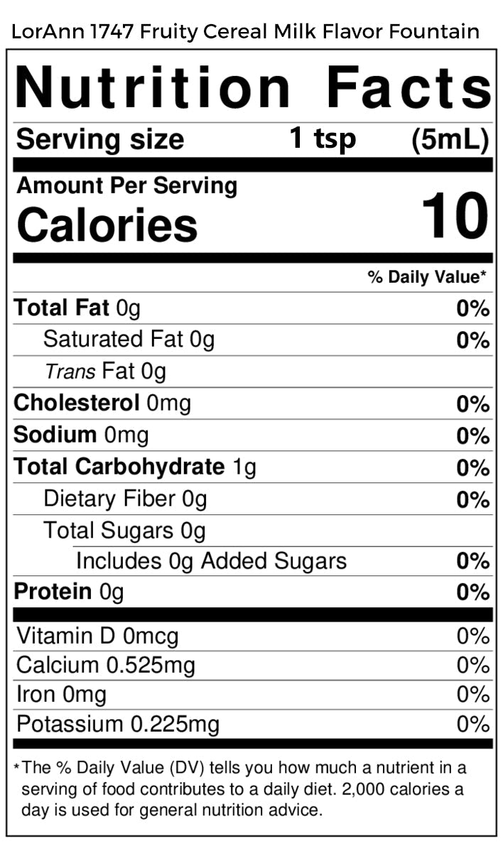 Fruity Cereal Milk Flavor Fountain - 4 oz. - 32 oz. - Ice Cream and Beverage Flavors - LorAnn Oils - Canadian Distribution