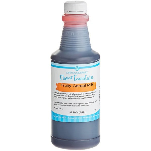 Fruity Cereal Milk Flavor Fountain - 4 oz. - 32 oz. - Ice Cream and Beverage Flavors - LorAnn Oils - Canadian Distribution
