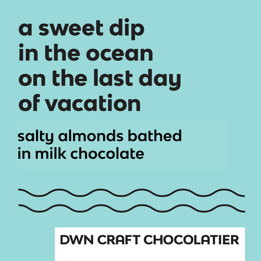 salty almonds bathed in milk chocolate
